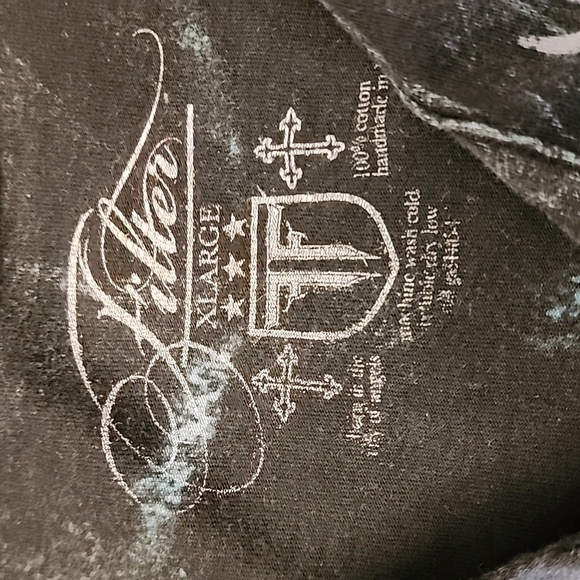 Filter Distressed T-shirt XLARGE Yeal Blue Black - Picture 3 of 7